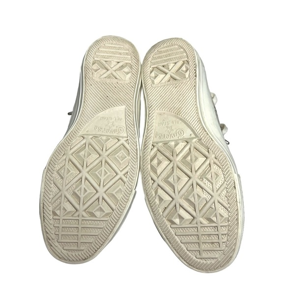 Converse Leather All Star Blocked Nubuck Patent Leather Heel Grey White Size 7 - Picture 7 of 11